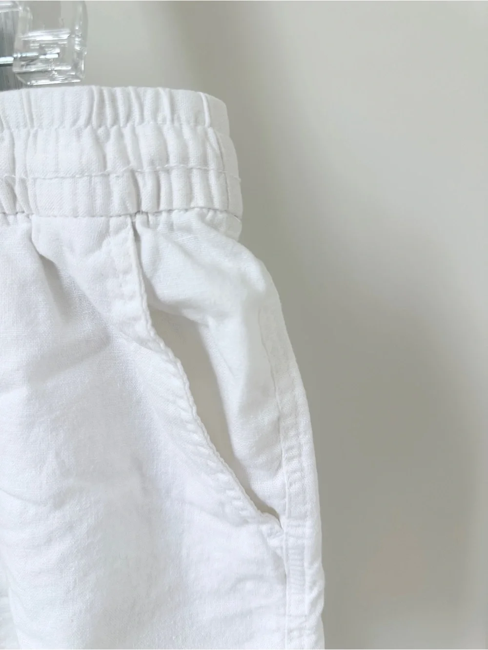 Old Navy White Drawstring Linen Blend 4” Shorts Size Large